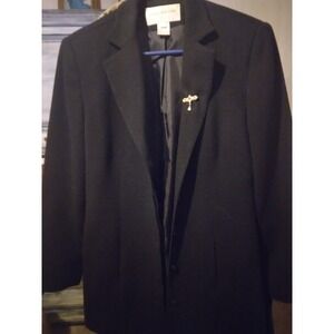 Vintage USA Jones New York Country Blazer Women's Size 6 Black Wool Jacket